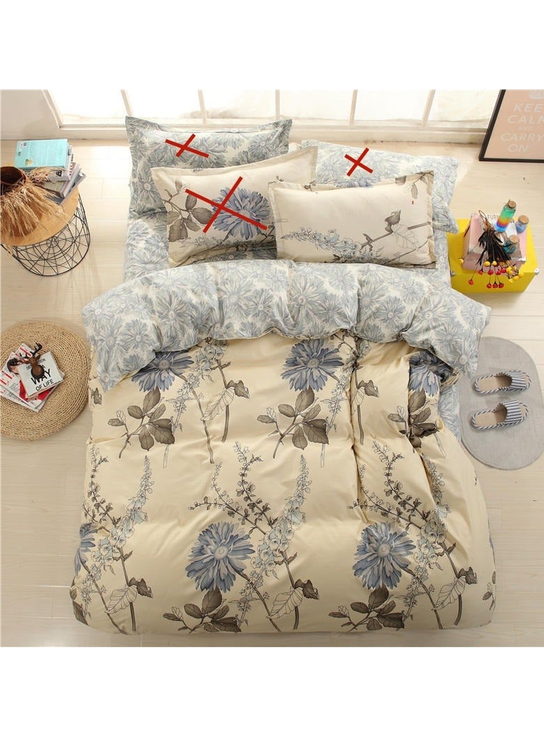 عام 3 قطعة مطبوعة أسفل غطاء لحاف البوليستر بيج / رمادي 1.2 م - Image 1