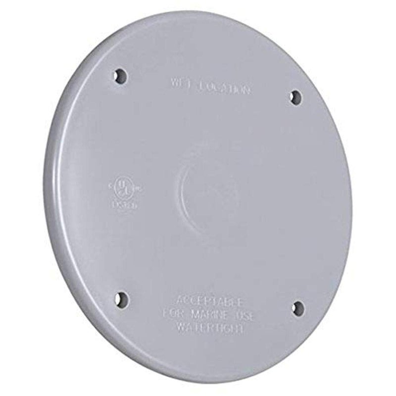 HubbellBell PBC300GY Weatherproof Nonmetallic Device Cover Blank Round Gray 4 in