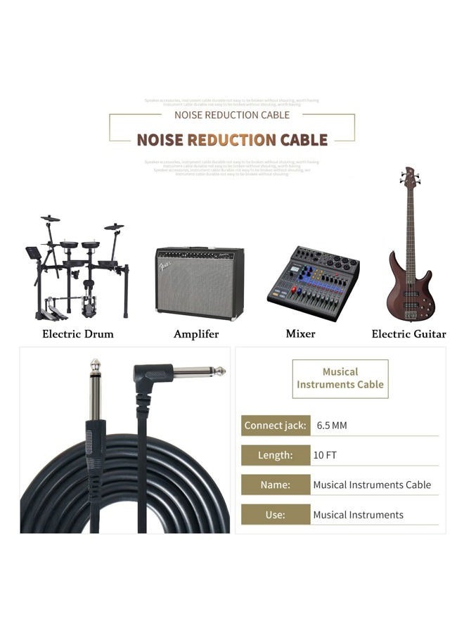 SUNYIN Guitar Amp Cord,Electric Guitar Cable 1/4 Inch Instrument Amp Cord Guitar Cord,3.5mm&6.5mm Converter Adapter,3.5mm Audio Cord,4 Picks(10ft) - Image 2