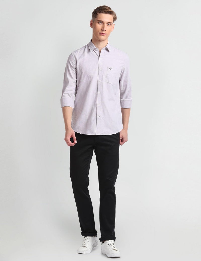 Arrow Solid Slim Fit Mens Casual Shirts - 100% Cotton, Breathable & Comfortable, Full Sleeves Shirts for Men - 40, Beige - Image 4