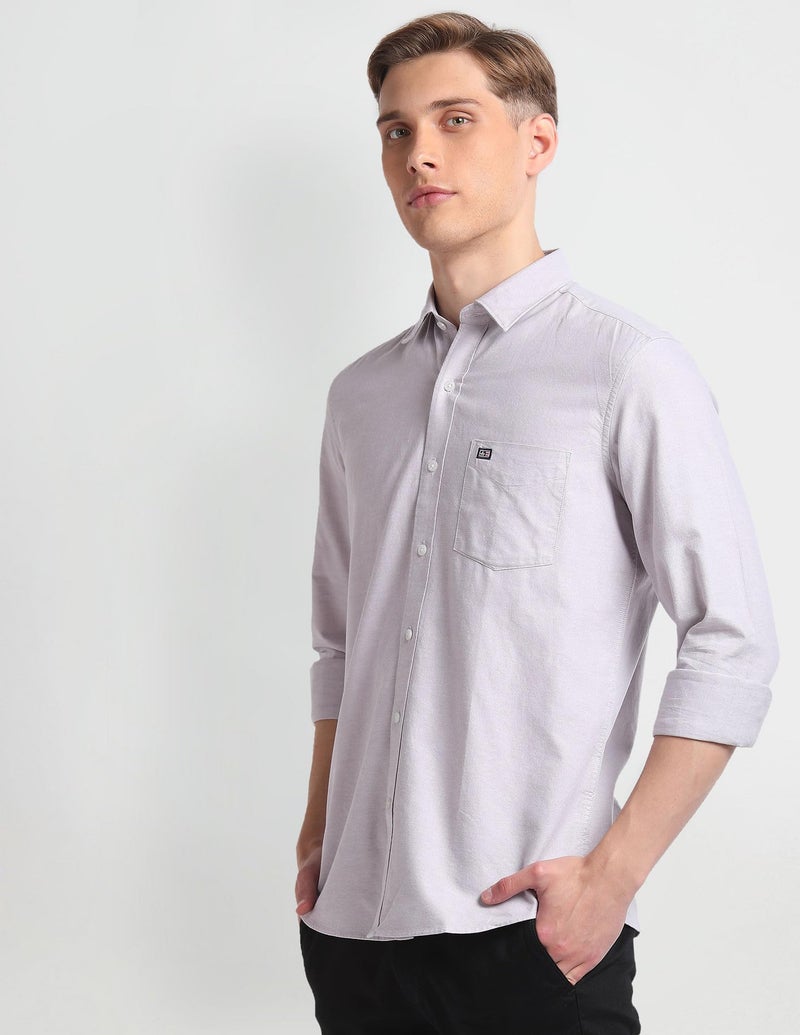 Arrow Solid Slim Fit Mens Casual Shirts - 100% Cotton, Breathable & Comfortable, Full Sleeves Shirts for Men - 40, Beige - Image 2