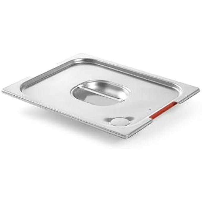 هندي Tapa Gastronorm Con Borde De Silicona Huecos Vlvula De Ventilacin Cierre Hermtico Adecuada Para Platos De Chafing Calderas Hornos Congeladores Gn12 325X265mm Acero Inoxyable - Image 2