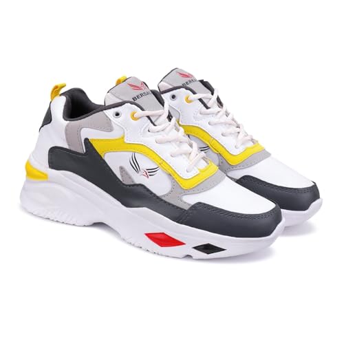 BERSACHE Premium Sports,Gym, Trending, Stylish Running Shoes For Men (Yellow),7 UK - Image 1