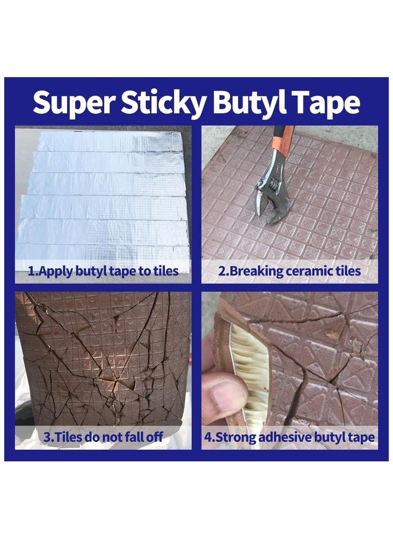 RATSAW - Waterproof Patch Duct Tape, Aluminum Foil Butyl Tape for Roof Leak Surface Window Sill Gap Pipe Rupture, Outdoor Waterproof Leak Proof Repair Tape, Super Waterproof Strong Adhesive Tape 10 x 500cm - Image 1