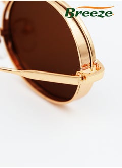 Breeze Womens' Fashion Leisure  Leisure Sunglasses Eye UV Protection Small round frame brown eyewear  - Image 5