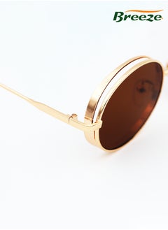 Breeze Womens' Fashion Leisure  Leisure Sunglasses Eye UV Protection Small round frame brown eyewear  - Image 4
