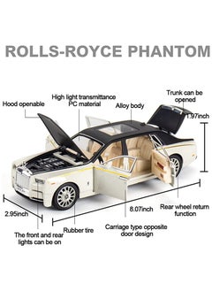 CHE ZHI Rolls-Royce Phantom Model Car, Zinc Alloy Pull Back Toy car with Sound and Light  - Image 4