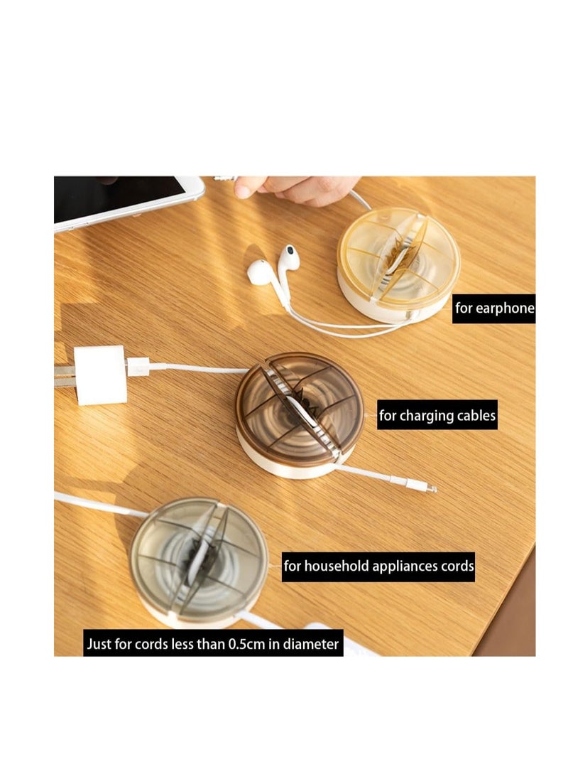 Generic Cable Management Box, 2Pcs Portable Wire Organizer Box with Translucence Cover for Wrapping Earbuds Phone Mouse Cords,Plastic Cable Winder Retractable Cable Holder for USB Charging Cable Earphone Wire  - Image 3