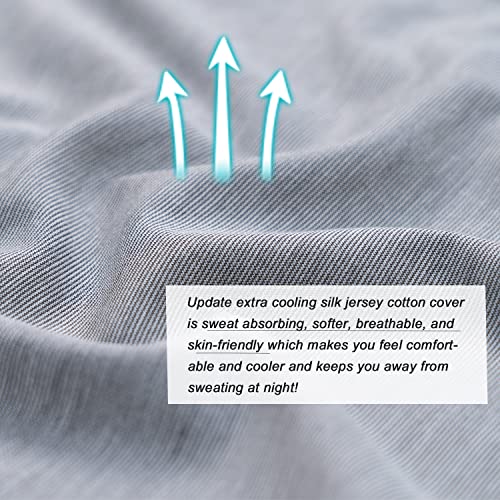 Meiz Pregnancy Pillow, Cooling Silky Pregnancy Pillows for Sleeping, 65" Full Body Maternity Pillow for Tall Pregnant Woman with Cooling Silk Jersey Cover, Grey - Image 2