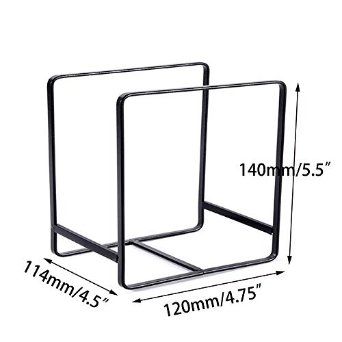MINGFANITY 2PCS Plate Holders Organizer , Metal Dish Storage Dying Display Rack for Cabinet, Counter and Cupboard - Black， Small - Image 2
