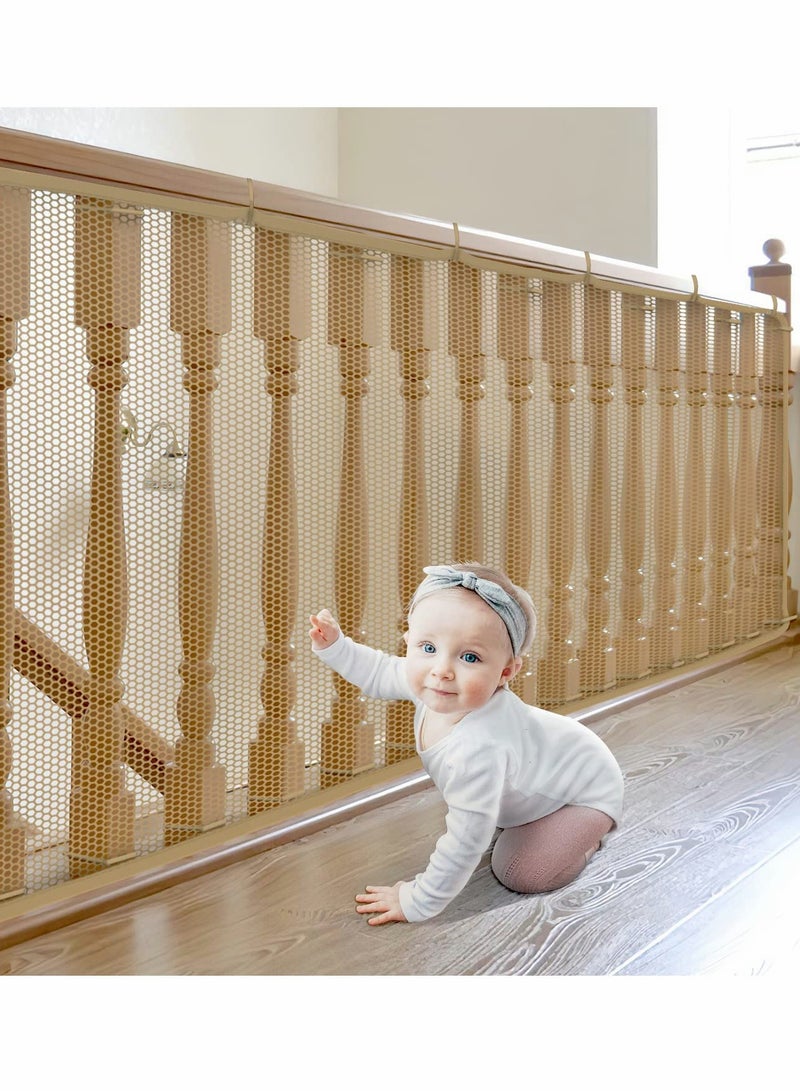 Children’s Stair Net, Safety Net Baby Stair Railing Protection Net for Children, Small Pets, Toys (3m*78cm, White) - Image 1