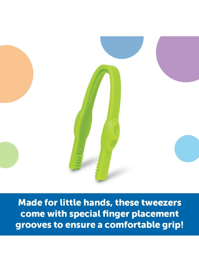 Learning Resources Easy-Grip Tweezers (Set Of 12, 15Cm, Multi-Color, Ages 3+) - Image 2