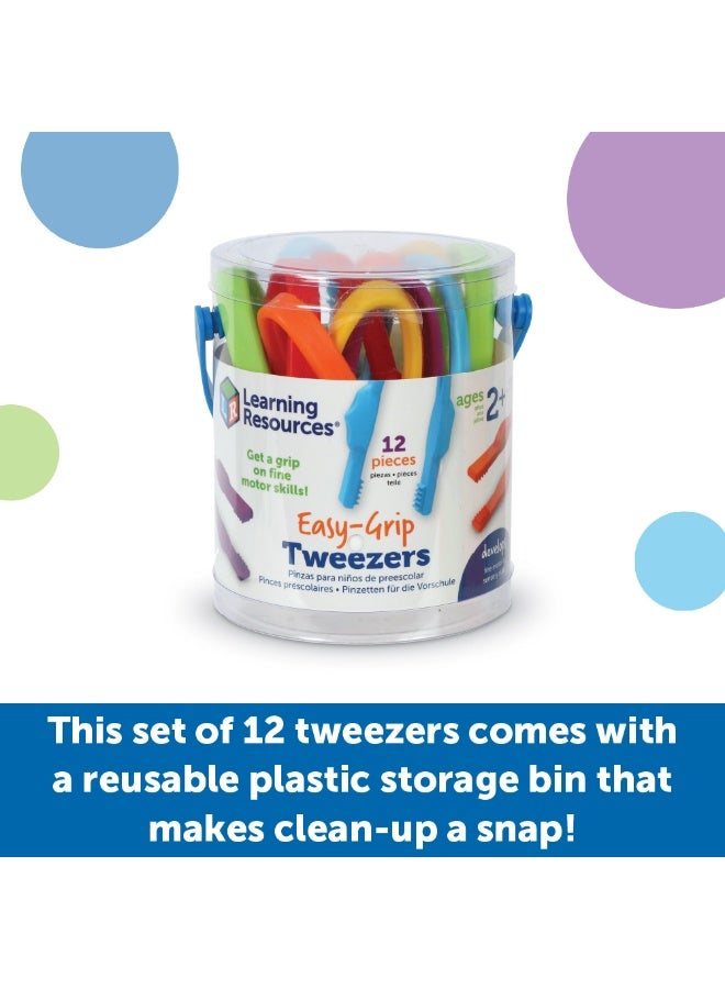 Learning Resources Easy-Grip Tweezers (Set Of 12, 15Cm, Multi-Color, Ages 3+) - Image 3