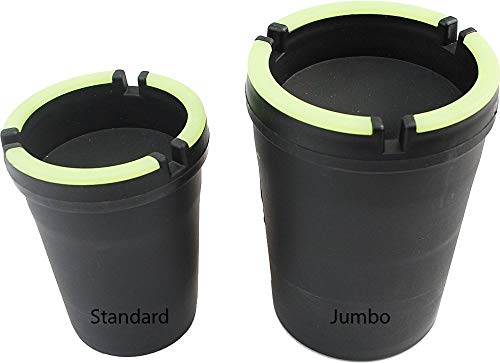 VIP Home Essentials Stub Out Glow in The Dark Car Holder Style Butt Bucket Ashtray (Black, Jumbo) - Image 2