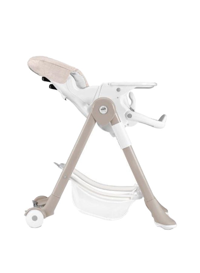 Cam كام - كرسي مرتفع كامبيوني - كرسي لونا بير - كرسي تغذية، من 0 إلى 36 شهرًا، مريح، حشوة ناعمة، حزام أمان 5 نقاط، عجلات خلفية مع فرامل، 2 صينية قابلة للتعديل والإزالة - Image 4