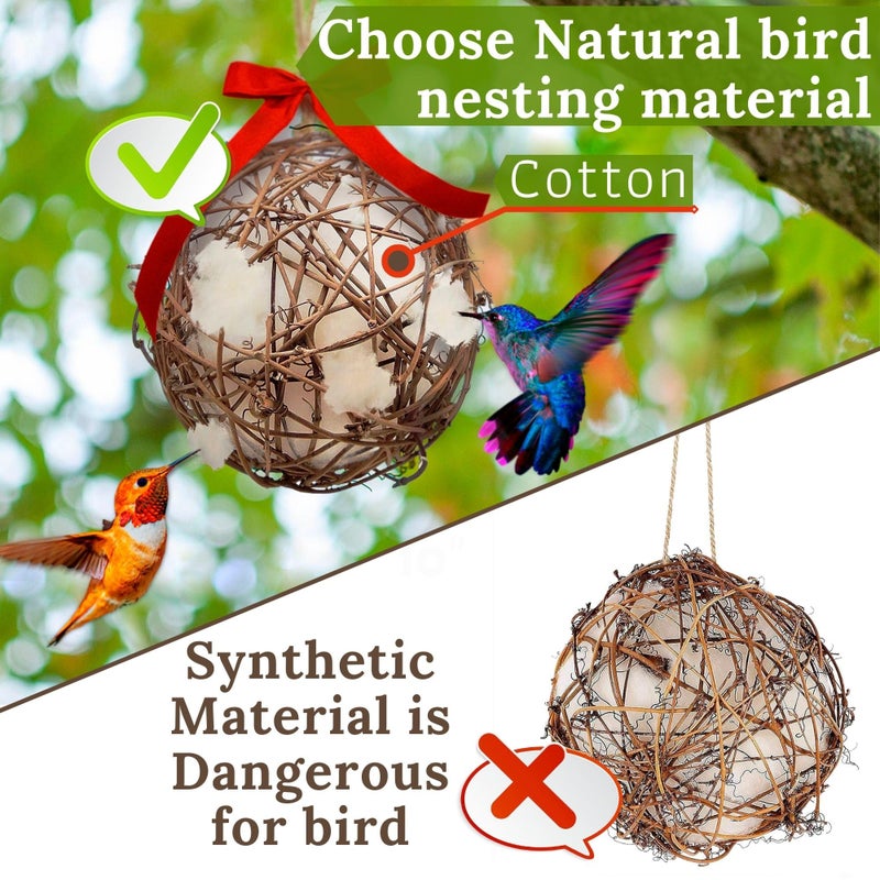 slivche Bird Nesting Material â€“ Hummingbird Nesting Material - Natural Nest Bedding Refill for Hummingbirds Parakeets Finches Canaries Wrens Wild Birds â€“ Ideal Supplies for Cages Gardens Nesting Boxes 3.6 oz - Image 3