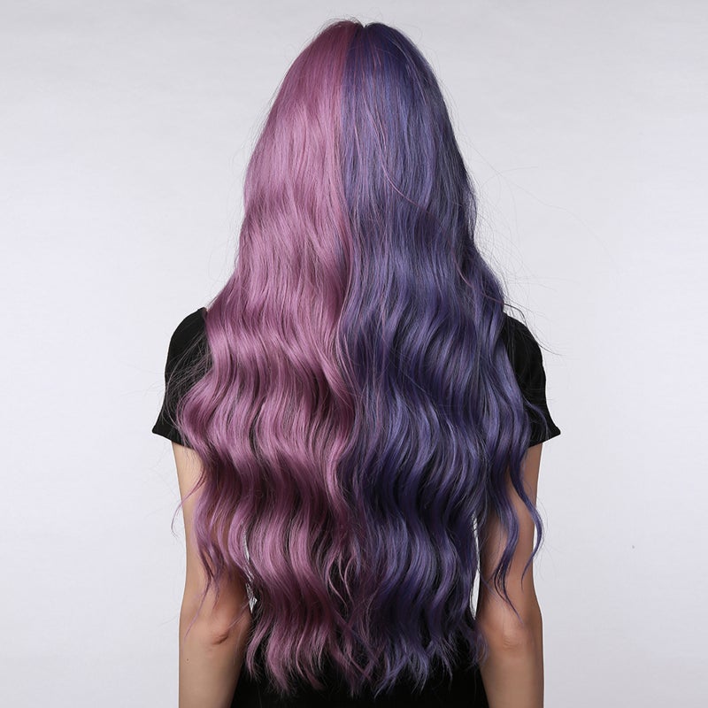 Long Hair Wigs with Bangs Sexy Wavy Hair Wig with Hair Net Heat Synthetic for Women Cosplay Party Daily Use - Image 3