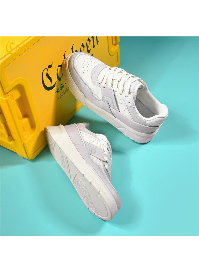 Cabbeen Casual Sneakers Autumn New Classic Men's Thick Sole Trendy Fashion Simple Shoes Light Gray Size 39