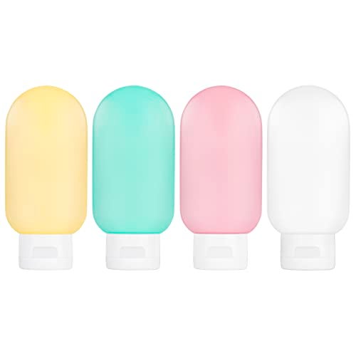 CRAFTISAN TSA Approved Travel Bottles Set for Toiletries Travel Size Containers Kit 4 Pack Portable Leak Proof Refillable Squeeze Cosmetic Airplane Essential Shampoo Hair Conditioner Body Lotion Bath Shower Gel - Image 1