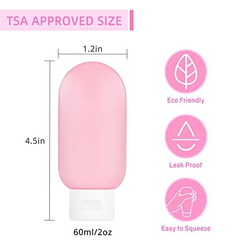 CRAFTISAN TSA Approved Travel Bottles Set for Toiletries Travel Size Containers Kit 4 Pack Portable Leak Proof Refillable Squeeze Cosmetic Airplane Essential Shampoo Hair Conditioner Body Lotion Bath Shower Gel - Image 3