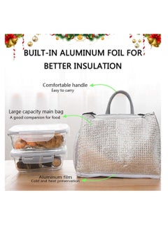 Excefore Lunch Bag, Tote Bag for Women Wide Open Insulated Cooler Bag, Water-Resistant Thermal Leak-Proof Lunch Organizer for Men Girls Children Outdoor Picnic Work  - Image 4