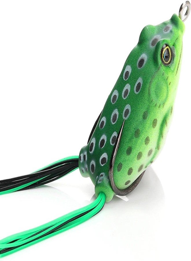 AUF Fishing Hook Isa Fish Top Water Frog Lure -(Green/White spot) - Image 1
