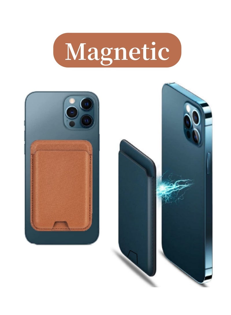 Mmmon Magnetic Phone Wallet Card Holder Compatible with Apple MagSafe Wallet for iPhone 16 Pro Max/16 Pro/16 Plus/16 15 14 Model, Brown  - Image 3
