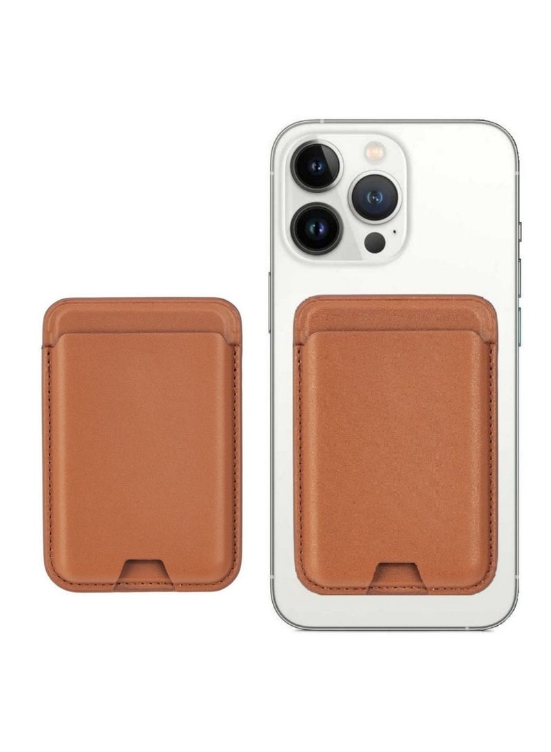 Mmmon Magnetic Phone Wallet Card Holder Compatible with Apple MagSafe Wallet for iPhone 16 Pro Max/16 Pro/16 Plus/16 15 14 Model, Brown  - Image 1