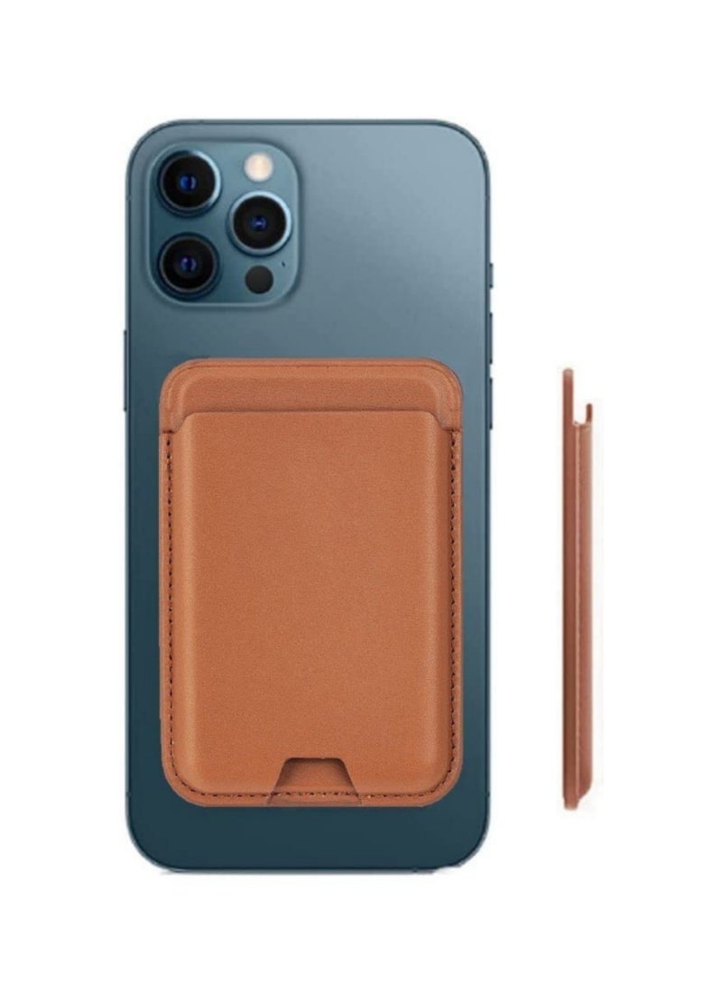 Mmmon Magnetic Phone Wallet Card Holder Compatible with Apple MagSafe Wallet for iPhone 16 Pro Max/16 Pro/16 Plus/16 15 14 Model, Brown  - Image 2