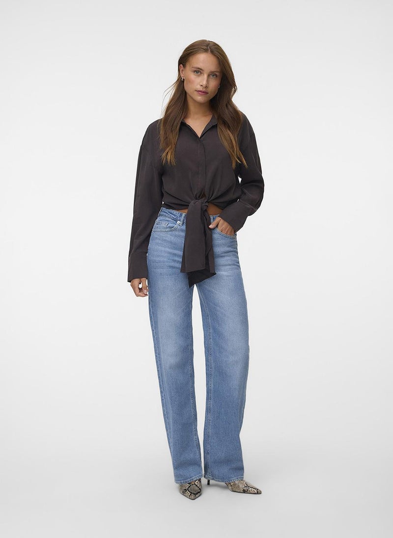 VERO MODA Women's VMKELLIANA Long Sleeves Tie Detail Shirt - Image 3