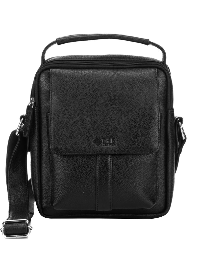 THR Leather Soft Leather Messenger Bag for Men | Crossbody Bag for Men with Adjustable Strap, Anti-Theft Zippers | Perfect for Work, Travel, Office and Daily Use | Water Repellent Durable Leather Bag For Men  - Image 2