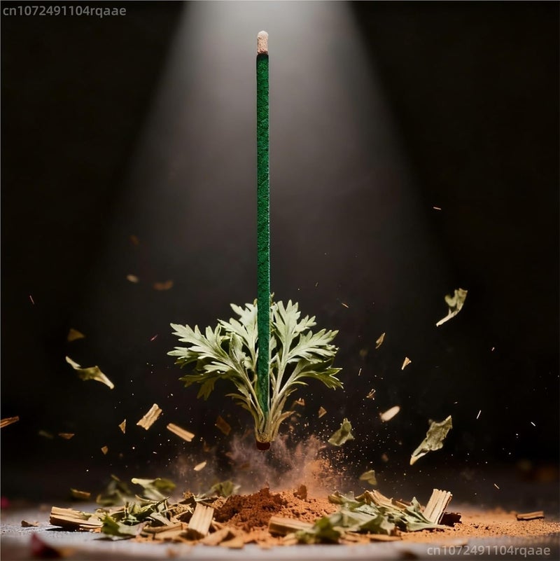 Pure Natural Sandalwood Artemisia Incense Sticks No Wood Core Low Smoke 27cm(50g Sandalwood Pow) - Image 3