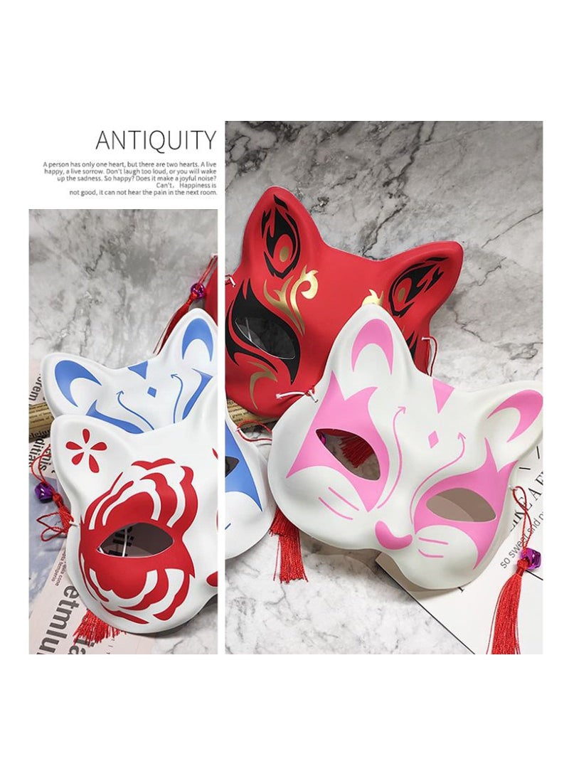 Halloween Fox Mask, Fox Half Face Mask for Halloween Masquerade Ball Party, Style Anime Fox Cosplay Half Face Cat Mask - Image 4