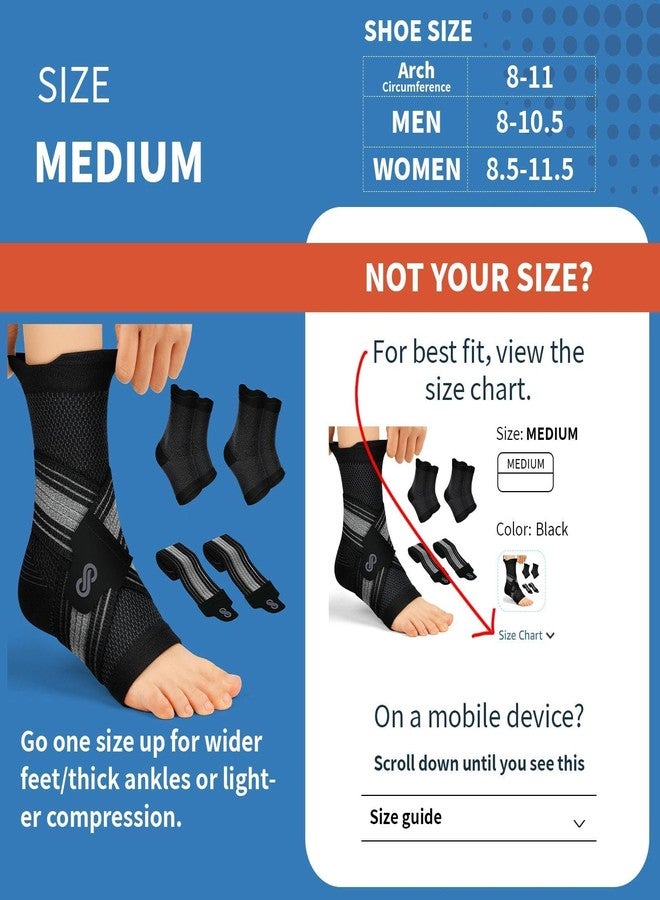 PAPLUS 2 Pairs Ankle Braces for Men & Women Plantar Fasciitis Relief- Adjustable Ankle Support for Foot Pain, Achilles Tendonitis Brace - with Removable Strap for Swelling Black - Image 2