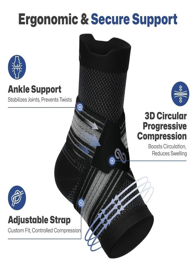 PAPLUS 2 Pairs Ankle Braces for Men & Women Plantar Fasciitis Relief- Adjustable Ankle Support for Foot Pain, Achilles Tendonitis Brace - with Removable Strap for Swelling Black - Image 4