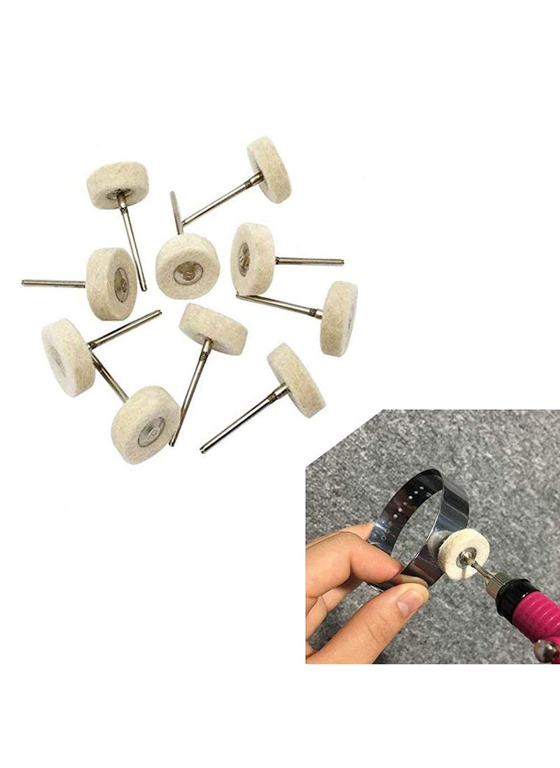 DIY Crafts Diy Crafts 10911 11787 Mounted Cotton Polishing Buff Wheel 2.35mm Shank for Dremel Rotay Tools, Multicolor, Pack of 10  - Image 1
