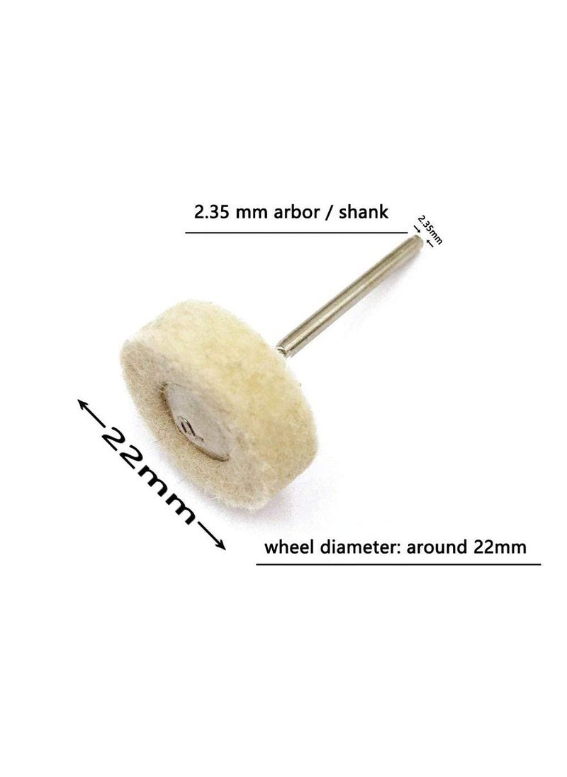 DIY Crafts Diy Crafts 10911 11787 Mounted Cotton Polishing Buff Wheel 2.35mm Shank for Dremel Rotay Tools, Multicolor, Pack of 10  - Image 3