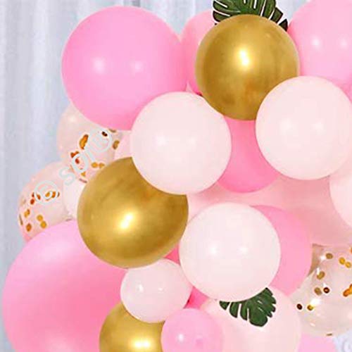 SOI Happy Birthday Decoration Pink Colour (43 Pcs) | Chrome And Confetti Balloons | Happy Birthday Banner | Arch Glue Dot And Balloon | Birthday Decoration Items For Girl - Image 2
