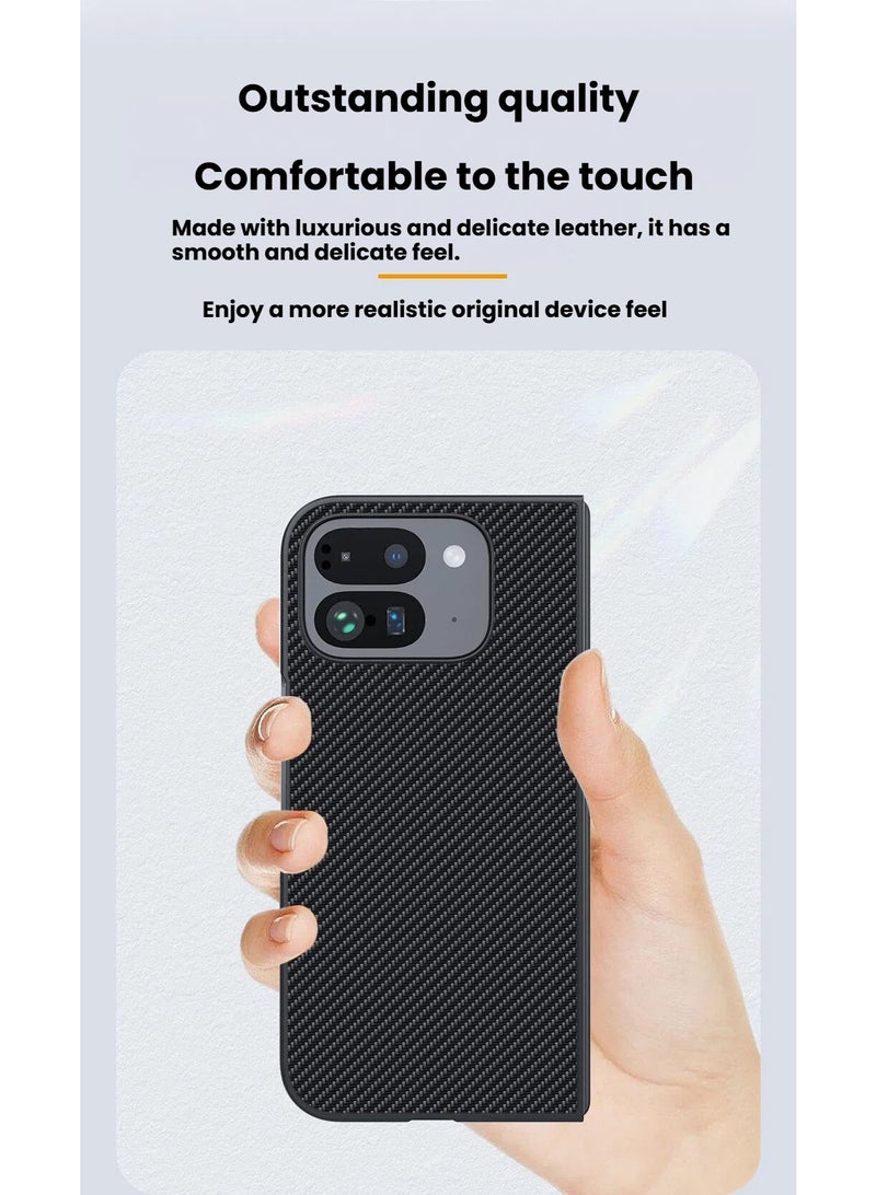 Carbon Fiber Kevlar Texture Shockproof Protective Case for Google Pixel 9 Pro Fold Foldable Phone - Image 2