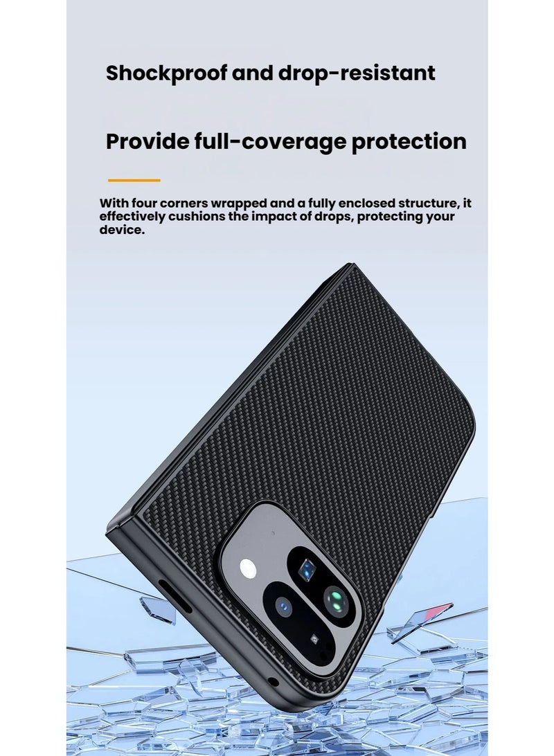 Carbon Fiber Kevlar Texture Shockproof Protective Case for Google Pixel 9 Pro Fold Foldable Phone - Image 4