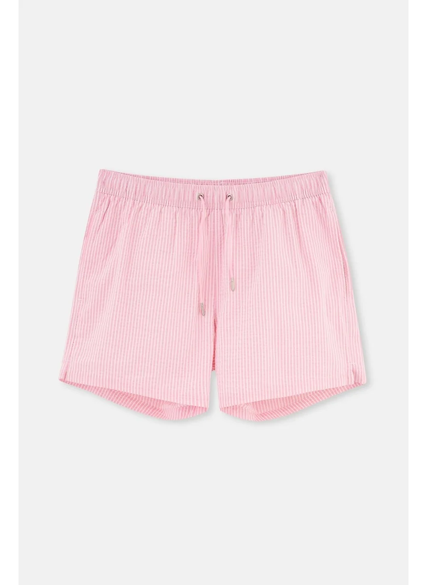 dagi White-Pink Short Striped Shorts