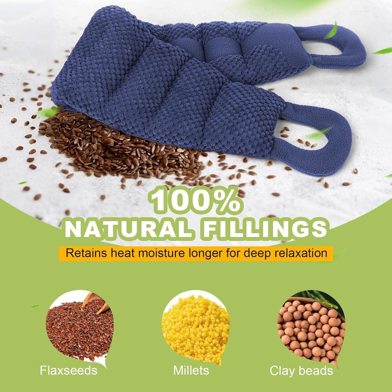 UNCN Long Heating pad for Neck and Shoulders Back 33 59 microwavable Large Moist Heat Pack Warm hot Compress Neck wrap Weighted Bag Massage Reusable Herbal Nature Calming Portable - Image 5