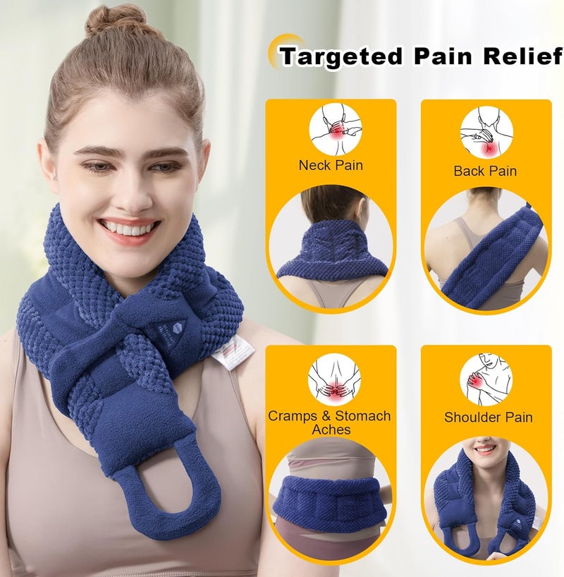 UNCN Long Heating pad for Neck and Shoulders Back 33 59 microwavable Large Moist Heat Pack Warm hot Compress Neck wrap Weighted Bag Massage Reusable Herbal Nature Calming Portable - Image 3