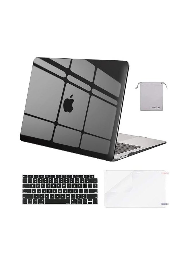 Mosiso MOSISO Compatible with MacBook Air 13 inch Case 2022, 2021-2018 Release A2337 M1 A2179 A1932 Retina Display Touch ID, Plastic Hard Shell&Keyboard Cover&Screen Protector&Storage Bag, Crystal Black  - Image 1