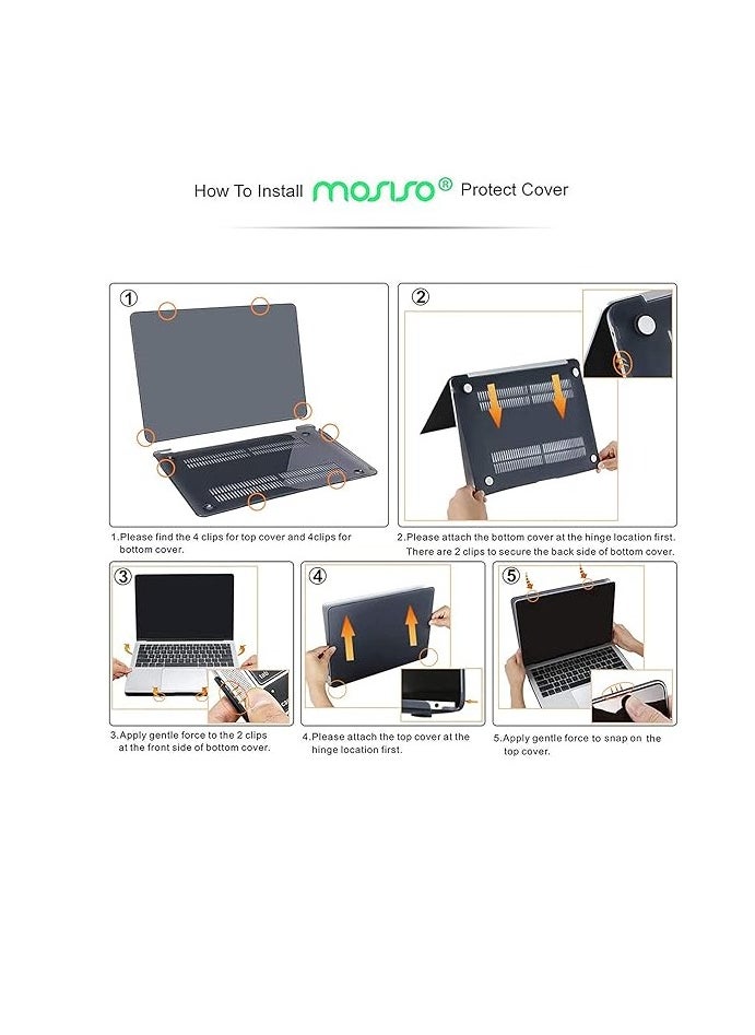Mosiso MOSISO Compatible with MacBook Air 13 inch Case 2022, 2021-2018 Release A2337 M1 A2179 A1932 Retina Display Touch ID, Plastic Hard Shell&Keyboard Cover&Screen Protector&Storage Bag, Crystal Black  - Image 3