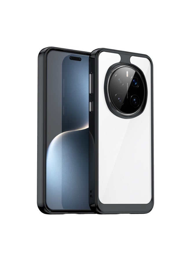 SanHu for Honor Magic 7 Pro 5G Case Cover, High Quality Hard Backplane Soft Border Pure and Bright Comfortable Feel Cell Phone Protective Case for Honor Magic 7 Pro 5G, Black - Image 1