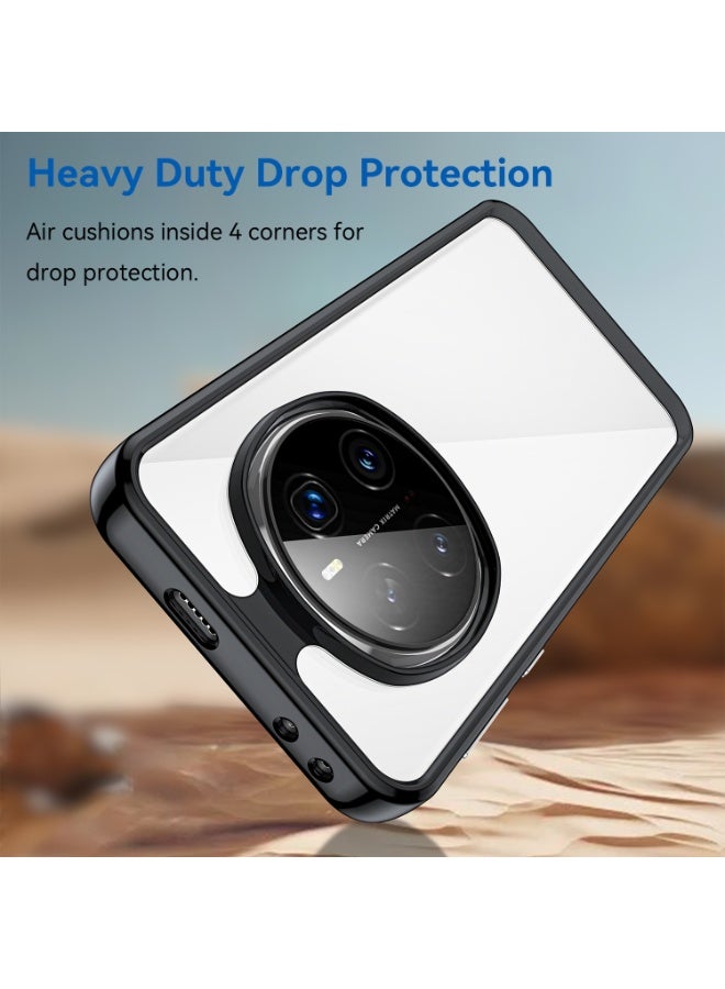 SanHu for Honor Magic 7 Pro 5G Case Cover, High Quality Hard Backplane Soft Border Pure and Bright Comfortable Feel Cell Phone Protective Case for Honor Magic 7 Pro 5G, Black - Image 3