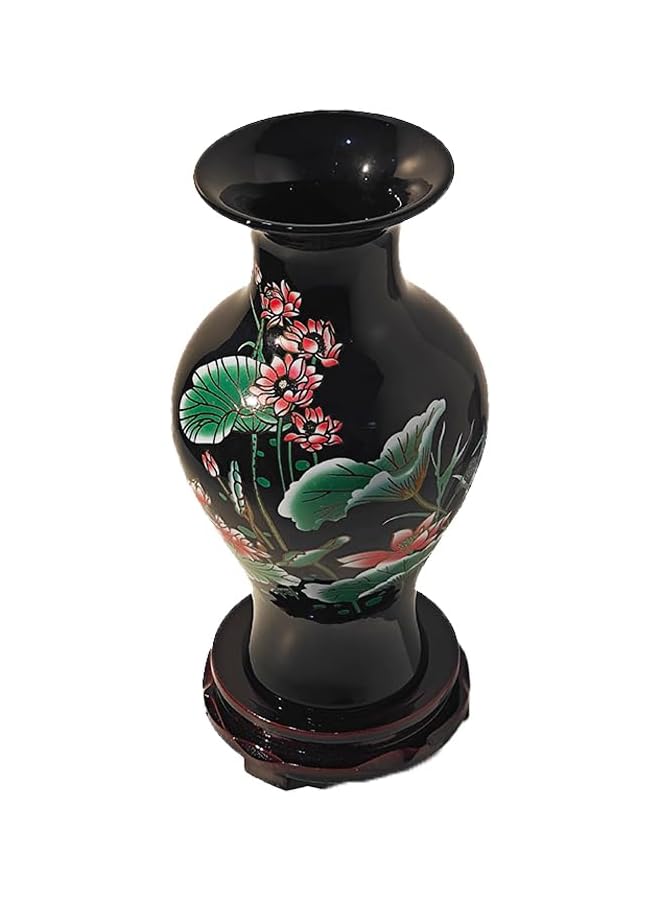 The Bros Black Ceramic Vase Hand-Painted Art Style Vase Retro Style Home Decor Chinese Vase for Decoration Living Rooms,Offices,Study Rooms - Image 1