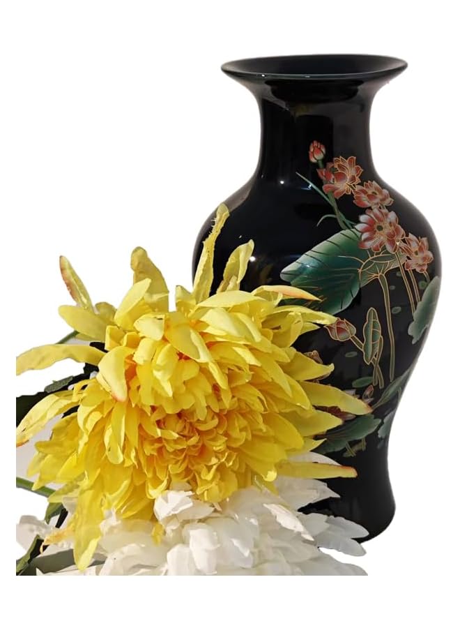 The Bros Black Ceramic Vase Hand-Painted Art Style Vase Retro Style Home Decor Chinese Vase for Decoration Living Rooms,Offices,Study Rooms - Image 5