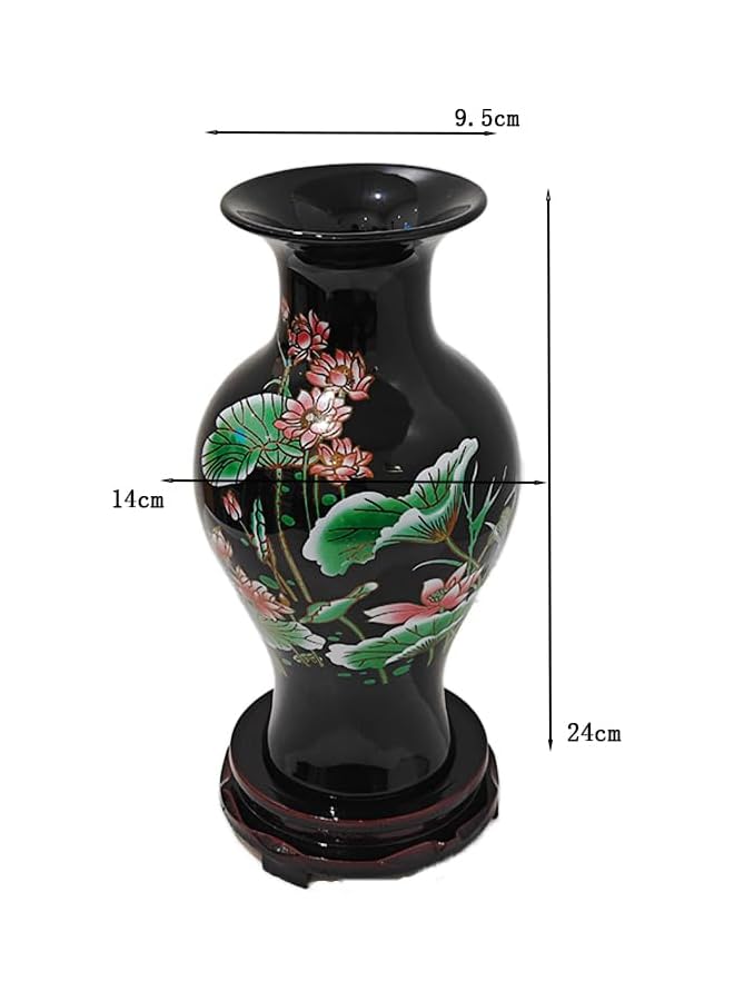 The Bros Black Ceramic Vase Hand-Painted Art Style Vase Retro Style Home Decor Chinese Vase for Decoration Living Rooms,Offices,Study Rooms - Image 3